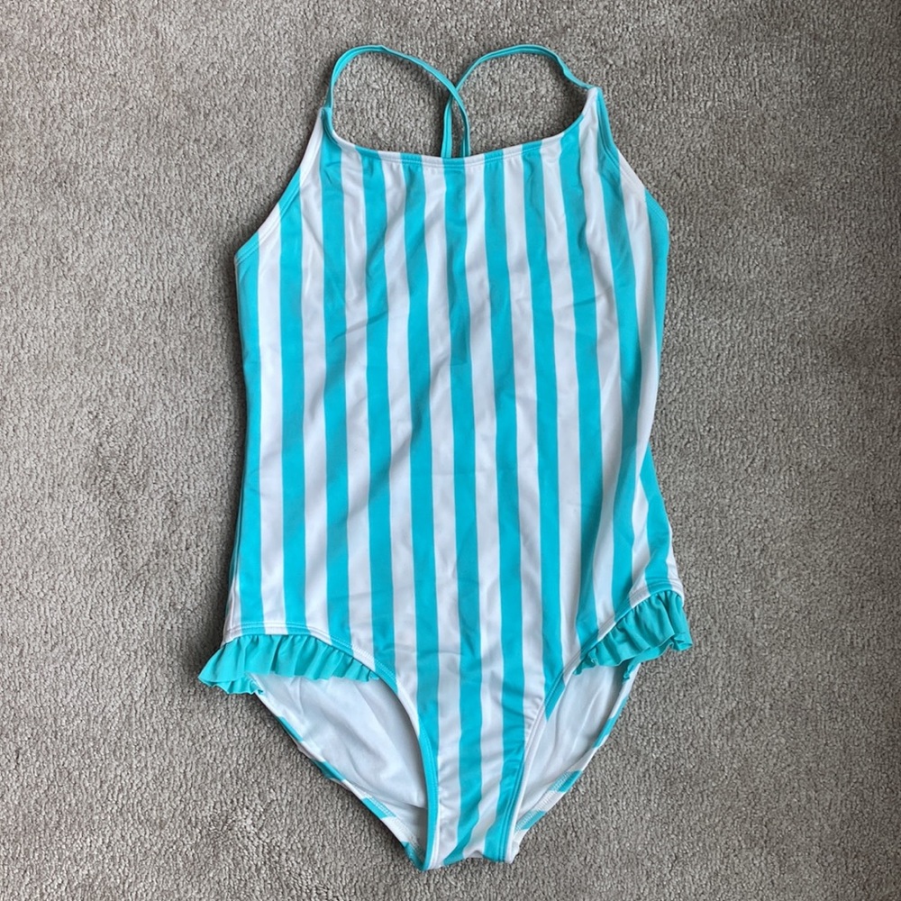 Cat & Jack Striped and Ruffled One-piece